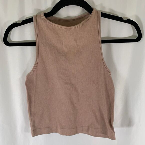 Free People Intimately Crop Top Women's XS Brown Ribbed Sleeveless Pullover - Picture 1 of 7